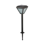 Solar Copper Bollard Path Light with Glass Shade for Garden Walkways