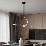 Modern Ring Linear LED Pendant Light for Dining Room and Kitchen Island