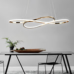 Wavy Double 8-Shaped LED Chandelier with Stepless Dimming, Modern Nordic Pendant Light