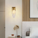 French Retro Brass LED Wall Sconce with Glass Shade for Elegant Interiors