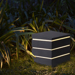 Luma Square Outdoor LED Wall Light in Black with Linear Acrylic Shade