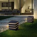 Luma Square Outdoor LED Wall Light in Black with Linear Acrylic Shade