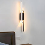 Modern Black Aluminum LED Linear Wall Light for Bedroom and Living Room