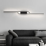 Modern Black Aluminum LED Linear Wall Light for Bedroom and Living Room