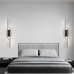 Modern Black Aluminum LED Linear Wall Light for Bedroom and Living Room