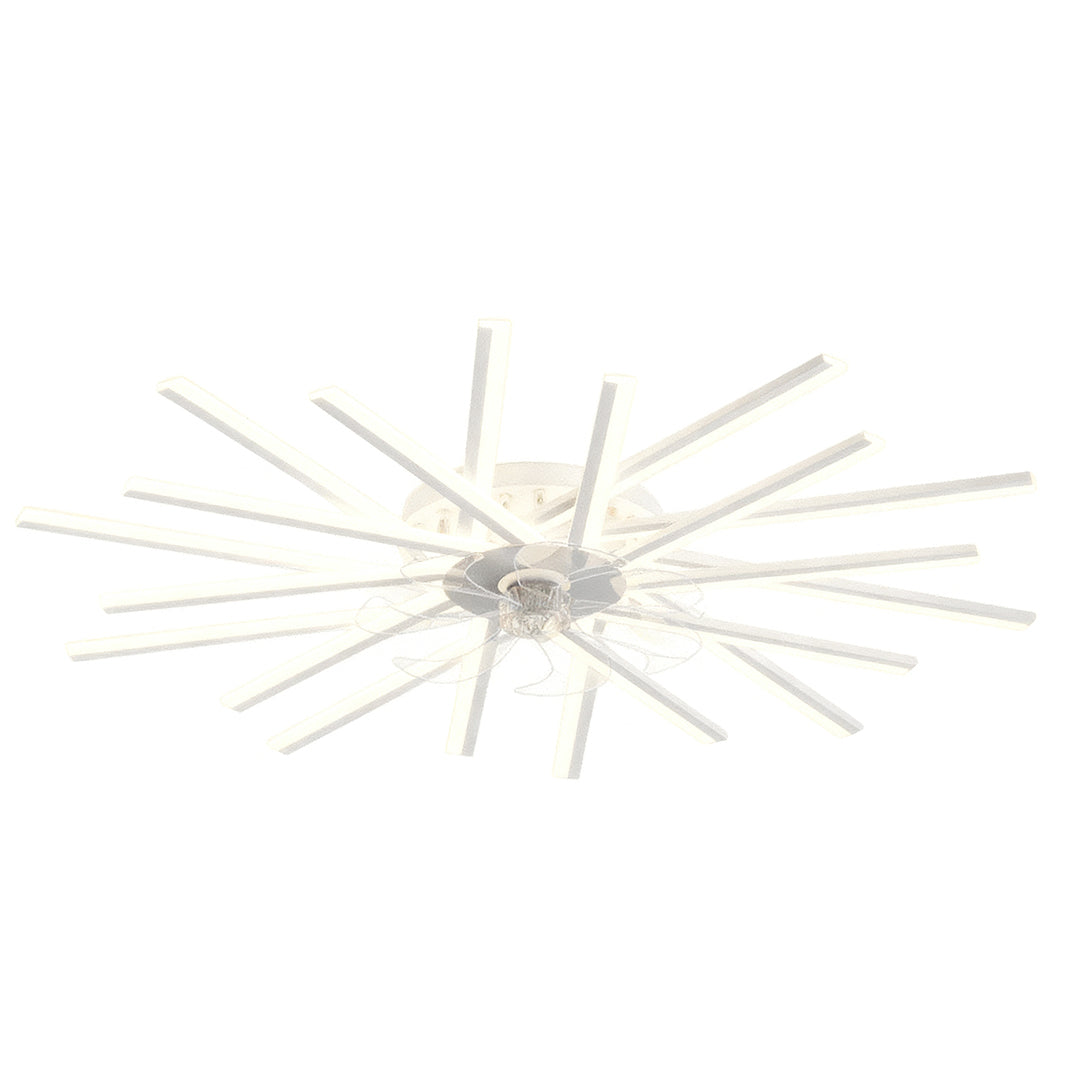 Aurelia Iron Ceiling Fan with Dimmable LED Light – Modern Flush Mount