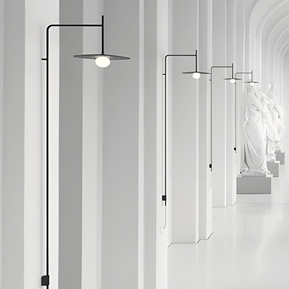 Tempo LED Swing Arm Wall Sconce in Black Metal and Glass