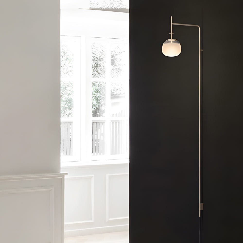 Tempo LED Swing Arm Wall Sconce in Black Metal and Glass