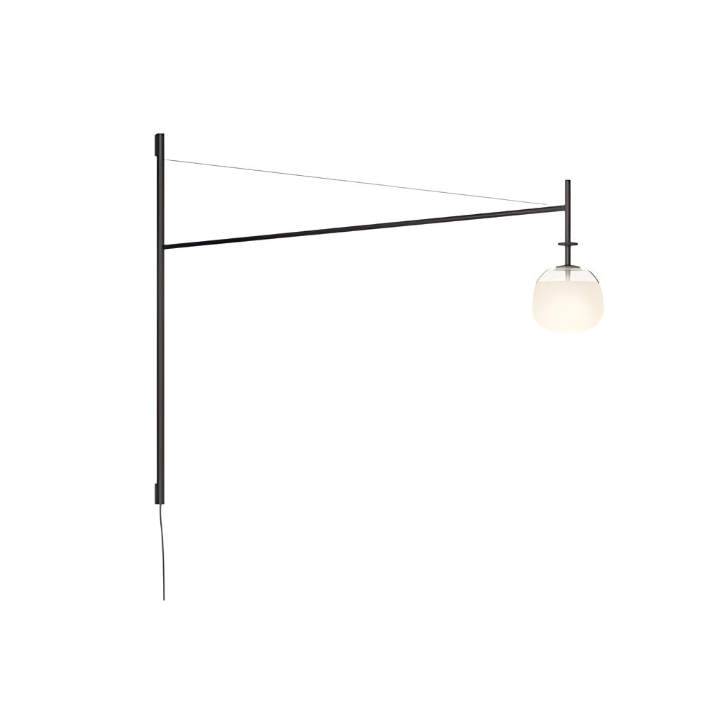 Tempo LED Swing Arm Wall Sconce in Black Metal and Glass