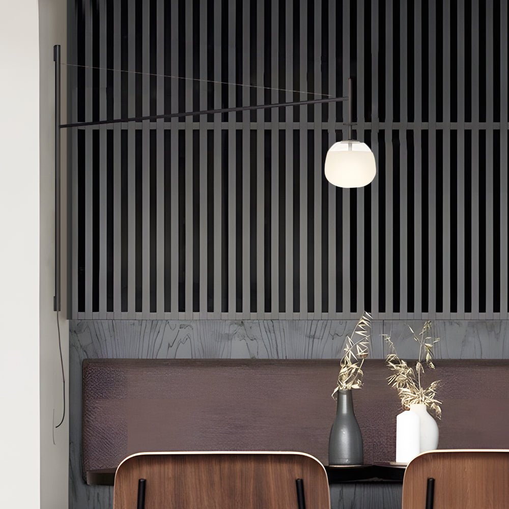 Tempo LED Swing Arm Wall Sconce in Black Metal and Glass