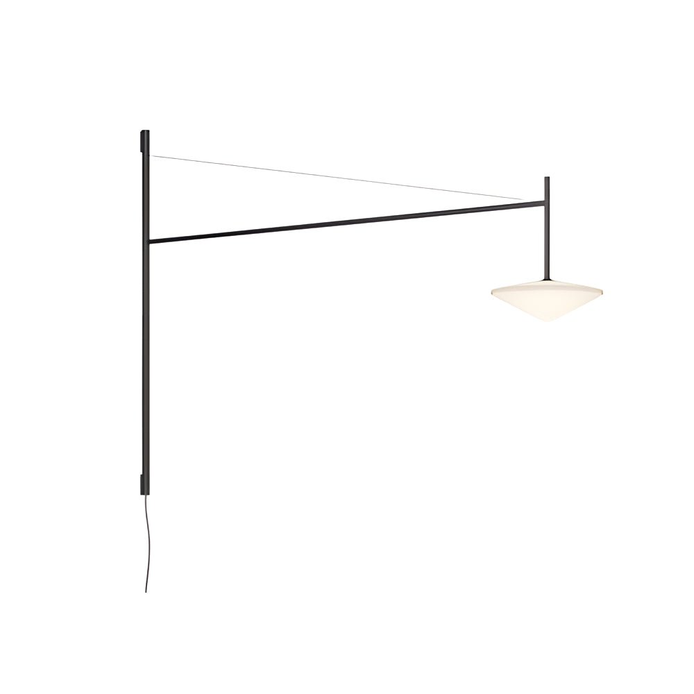 Tempo LED Swing Arm Wall Sconce in Black Metal and Glass
