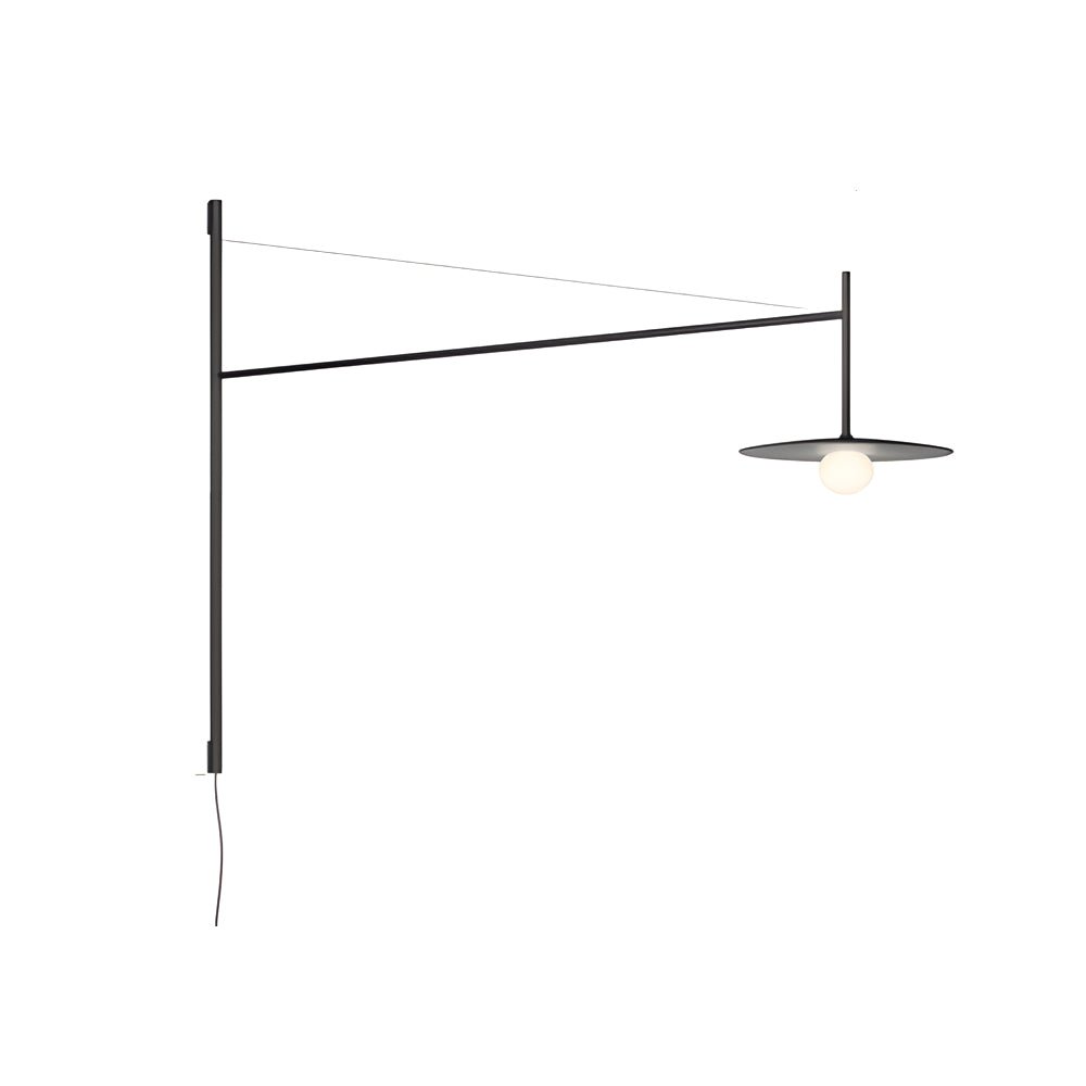 Tempo LED Swing Arm Wall Sconce in Black Metal and Glass