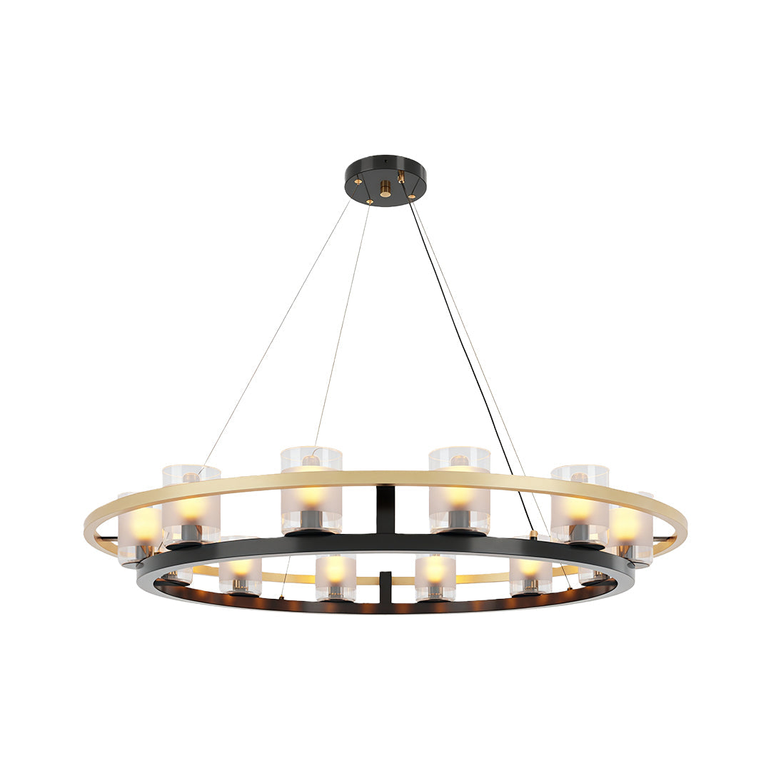 Aurelia Copper Modern Chandelier with Clear Glass Shades