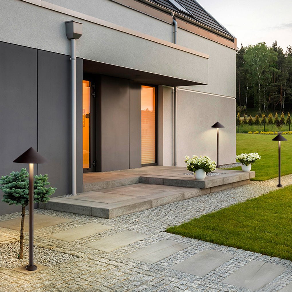 Umbrella LED Post Light for Modern Landscape and Pathway Illumination