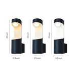 Modern Outdoor Wall Sconce with Adjustable Color Temperature, Black Aluminum