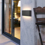 2 Light Black Modern Low Profile Exterior Porch Led Slim Outdoor Up Down Wall Light