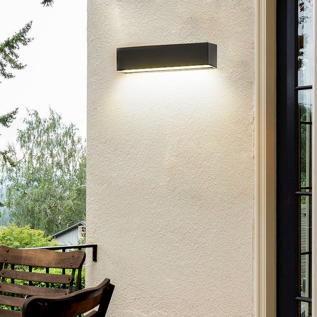 Matte Black Wall Mounted Rectangle Porch Led Lights Outdoor Wall Light