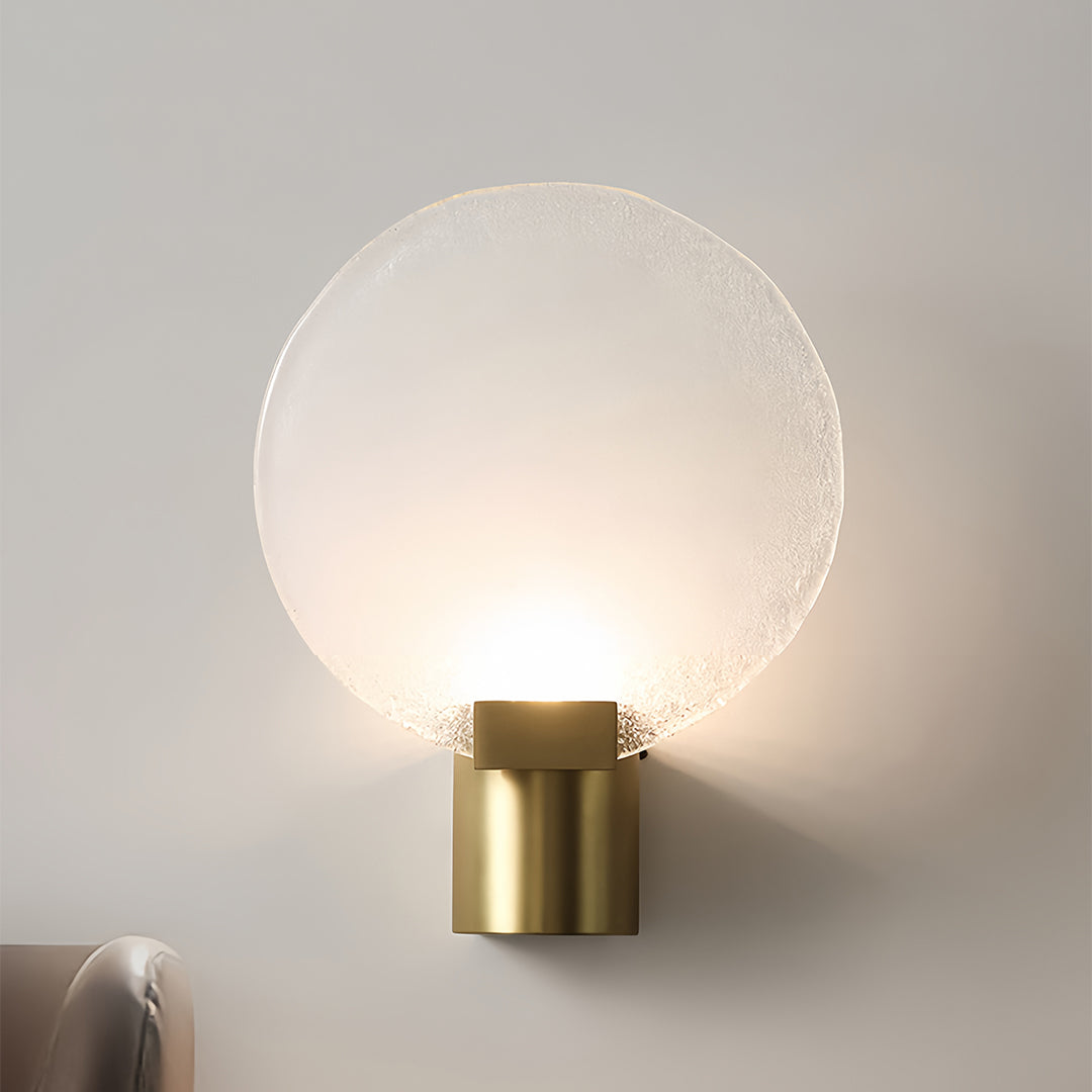 Lumière Round Glass Wall Sconce in Bronze for Modern Interiors