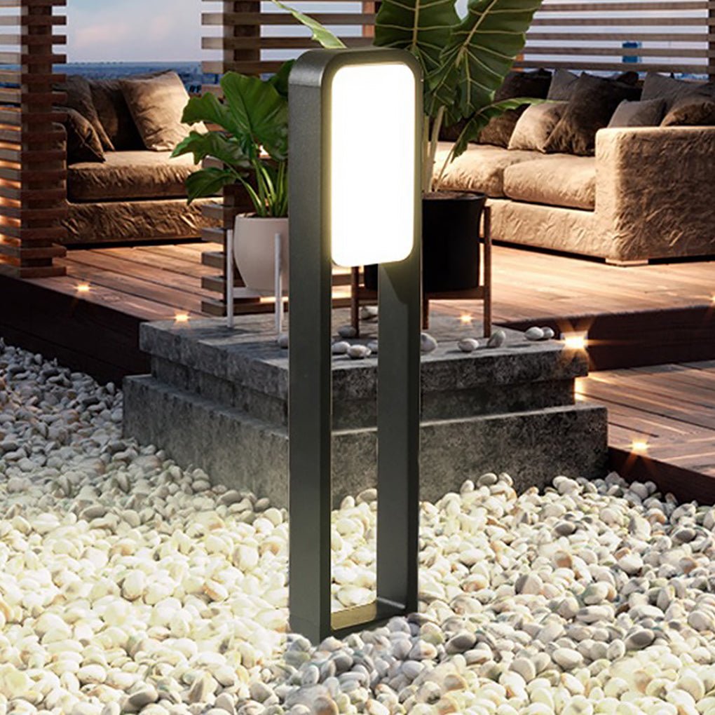 Modern Square LED Path Light with Dual-Side Illumination for Landscape and Garden