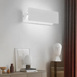 Modern White Aluminum LED Wall Sconce with 270° Adjustable Head