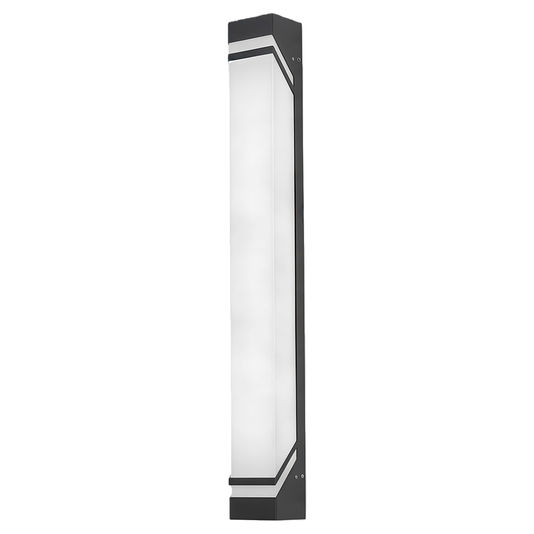 Modern Outdoor Linear Wall Light in Sand Brown Stainless Steel with Marble Shade