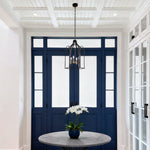 Artisan Iron Lantern Chandelier with Candle Bulbs for Vintage Interiors