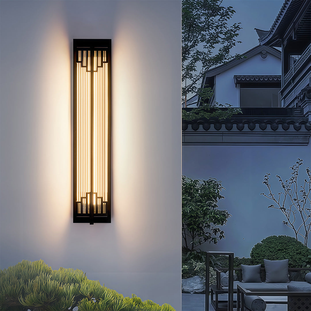 Outdoor Linear LED Wall Sconce in Stainless Steel, Modern Waterproof Courtyard Lighting