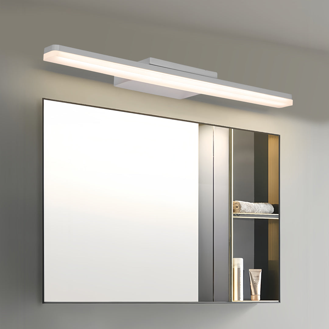 Lumina White LED Vanity Light — Minimalist Acrylic Wall Sconce for Modern Bathrooms