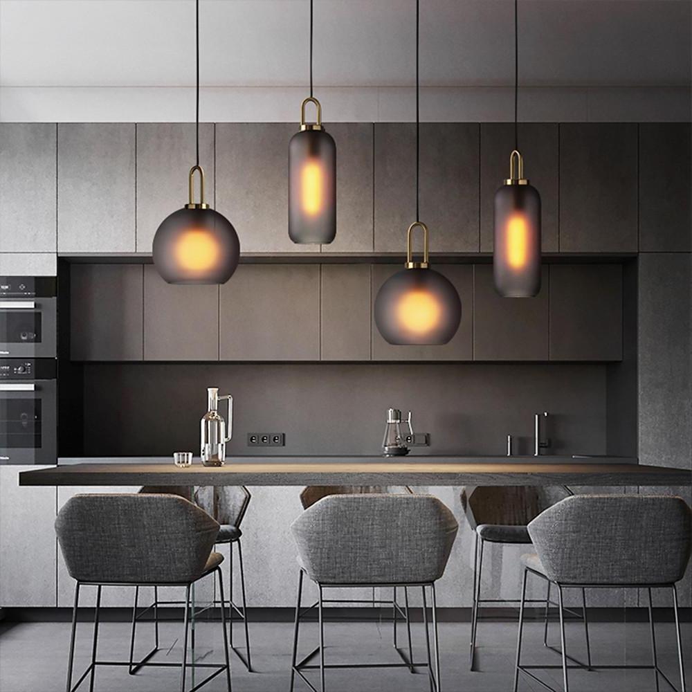 Aurelia Globe Pendant Light in Electroplated Metal and Glass