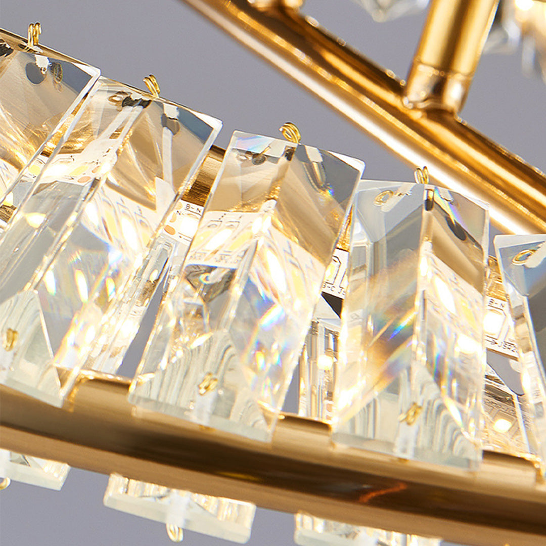Mobius Gold Crystal Flush Mount Ceiling Light – Modern Luxury LED Ring