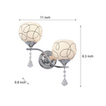 Aurelia Open Sphere Wall Sconce with Crystal Pendants, Modern 2-Light