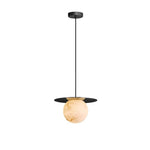 Marble Ball Pendant Light with Brass Accent – Nordic Modern Hanging Lamp