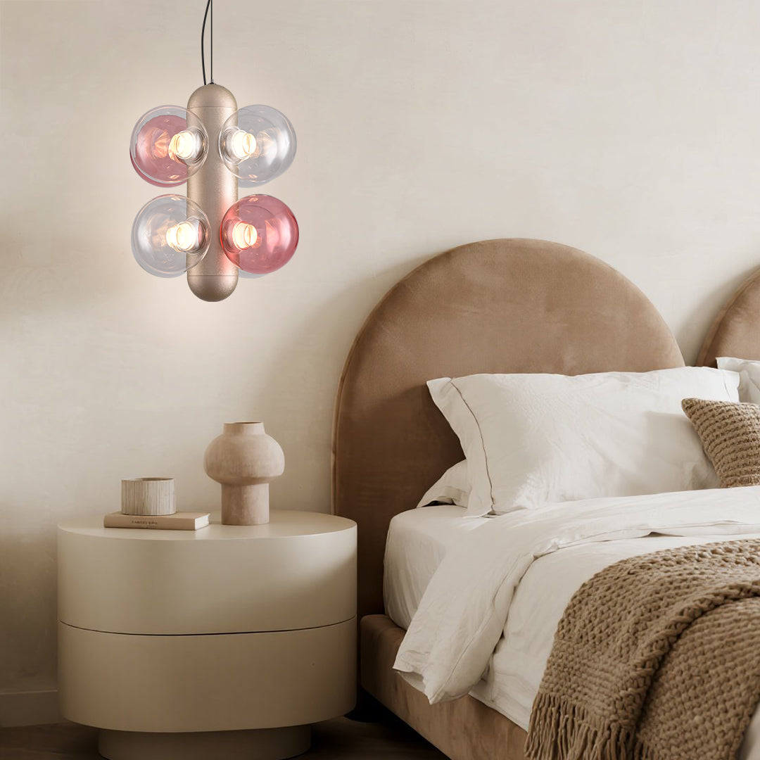Lumière Moderne Glass Bubble Chandelier in Gold for Dining and Living Spaces