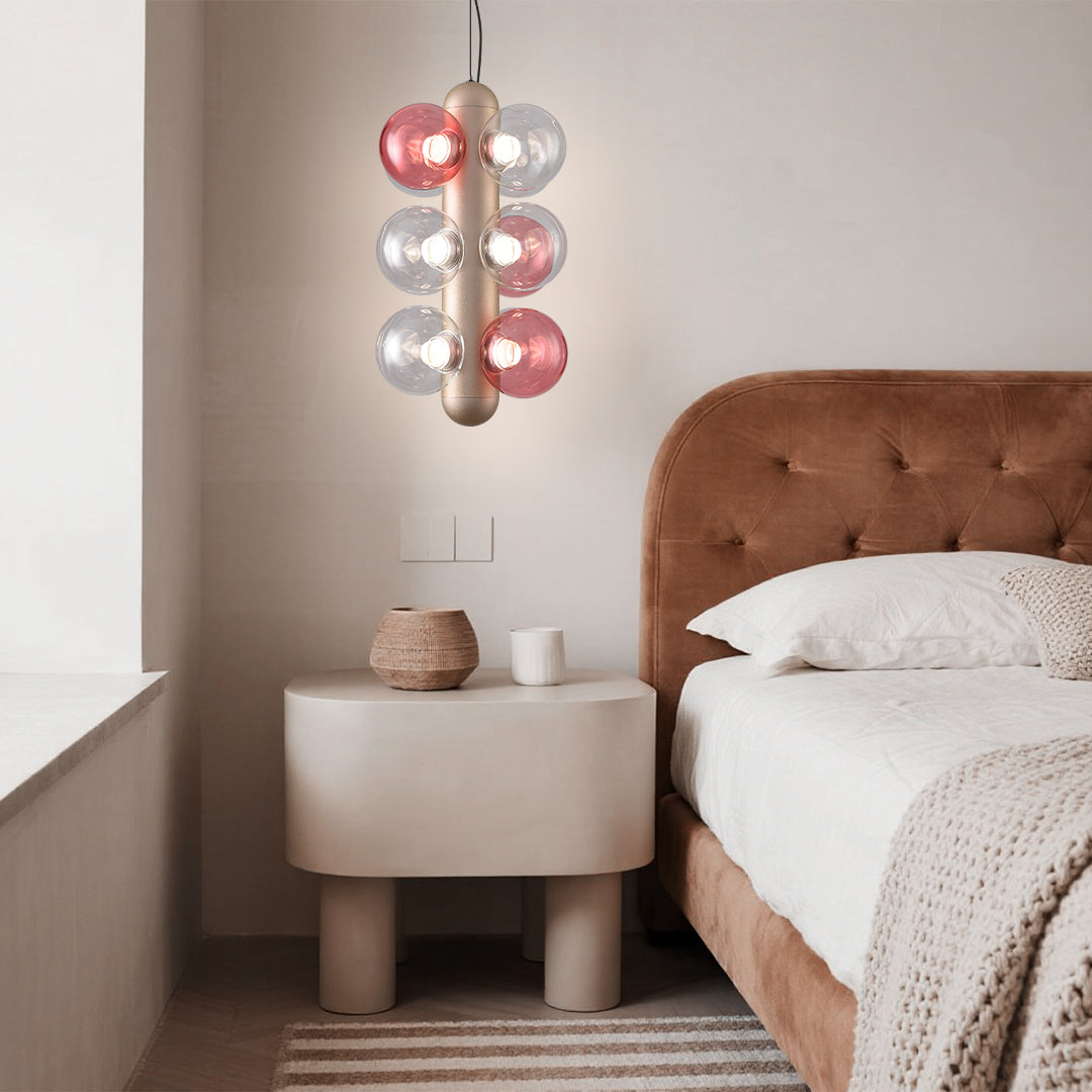 Lumière Moderne Glass Bubble Chandelier in Gold for Dining and Living Spaces