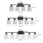 Modern Minimalist Vanity Light for Bathroom Mirror with Glass Shades