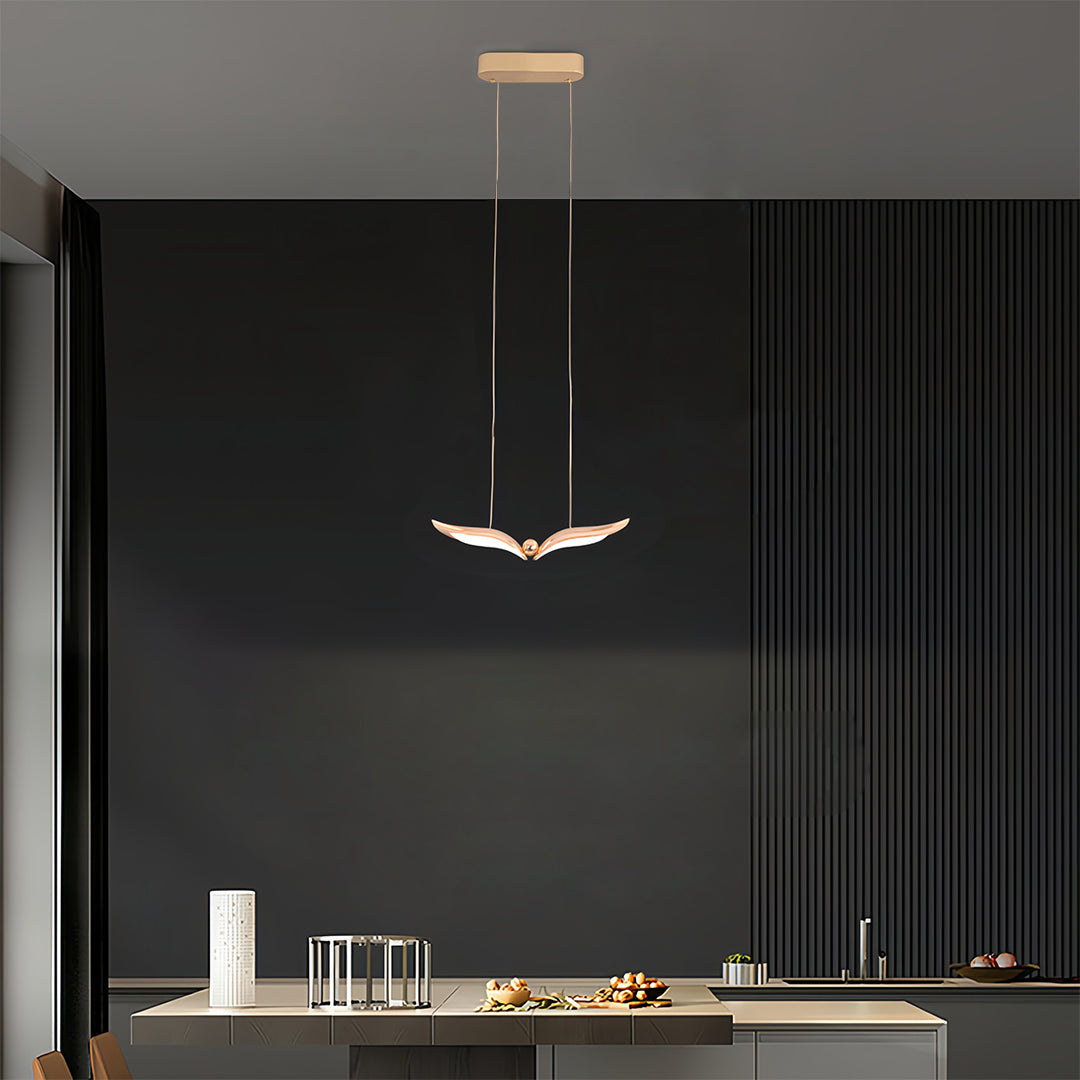 Aurelia Gull Pendant Light — Nordic LED Ceiling Lamp in Rose Gold