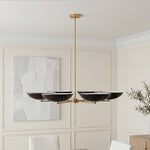 Noir et Or Chandelier – Contemporary French Vintage Six-Light Pendant