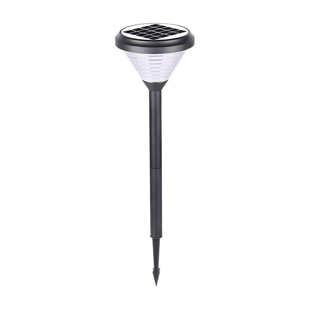 Modern Black Solar Pathway Lights 27.6" with Frosted Glass Shade for Garden Paths