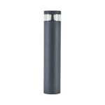 Modern Outdoor Pathway Bollard Light in Sand Gray Aluminum with Warm LED Glow