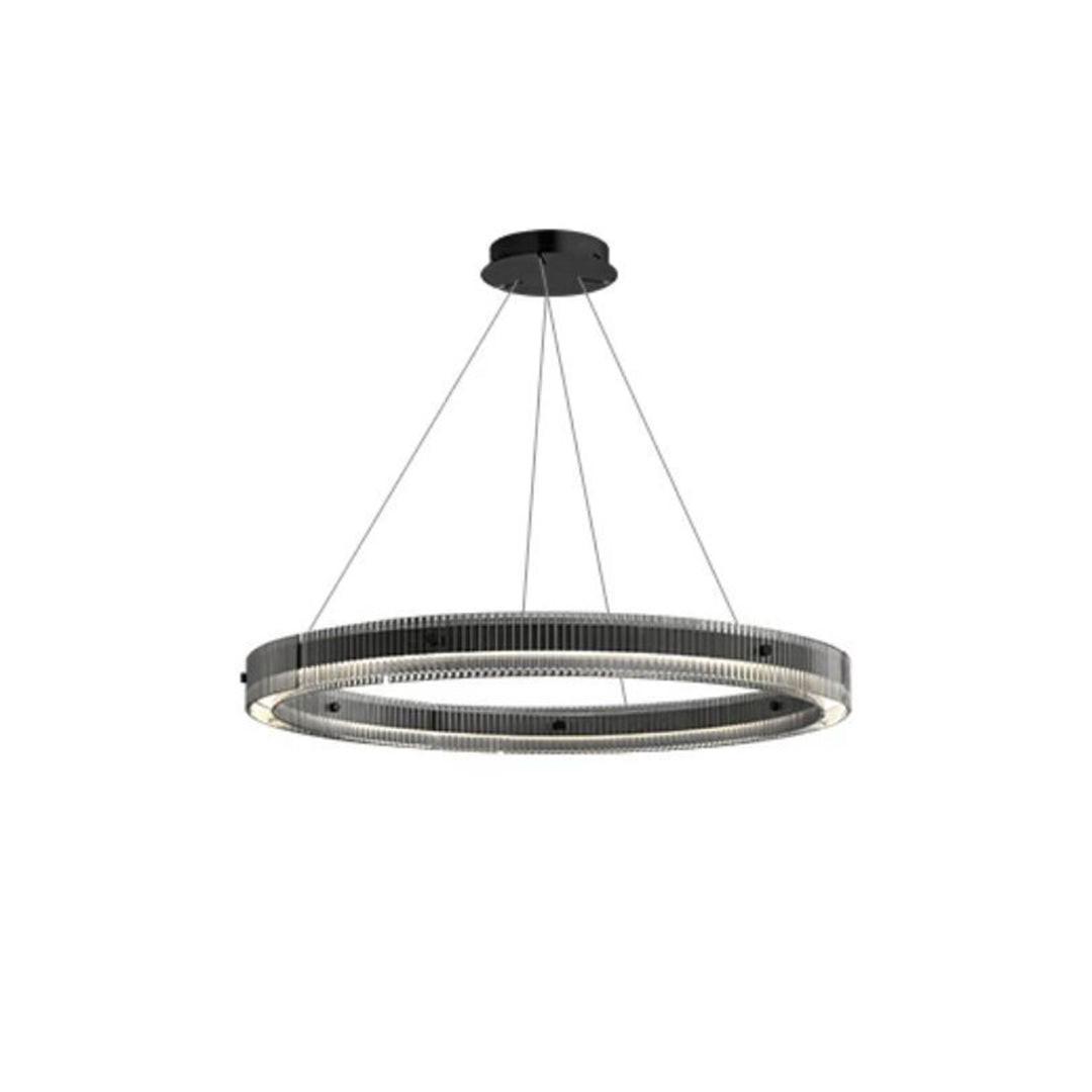 Black Round Chandelier Minimalist Italian Glass Pendant Light