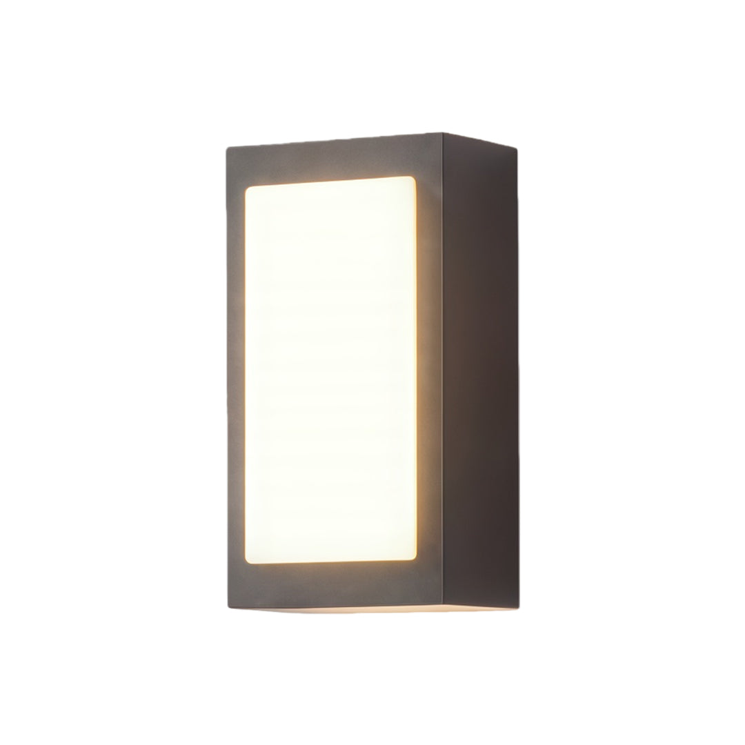 Modern Outdoor Wall Sconce with Integrated LED – Minimalist Black Aluminum Fixture