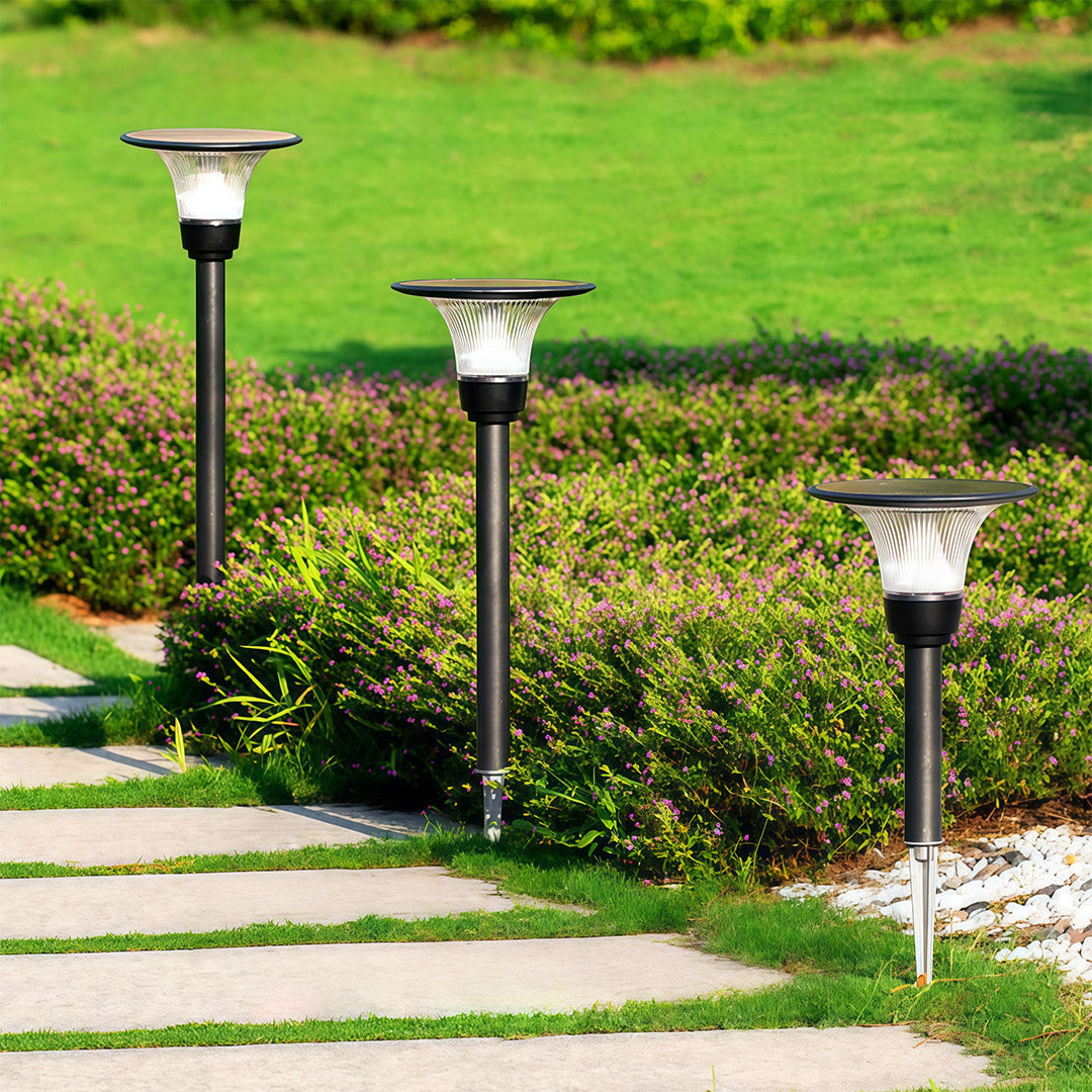 Black Solar Pathway Lights Outdoor Ground Socket Lamp