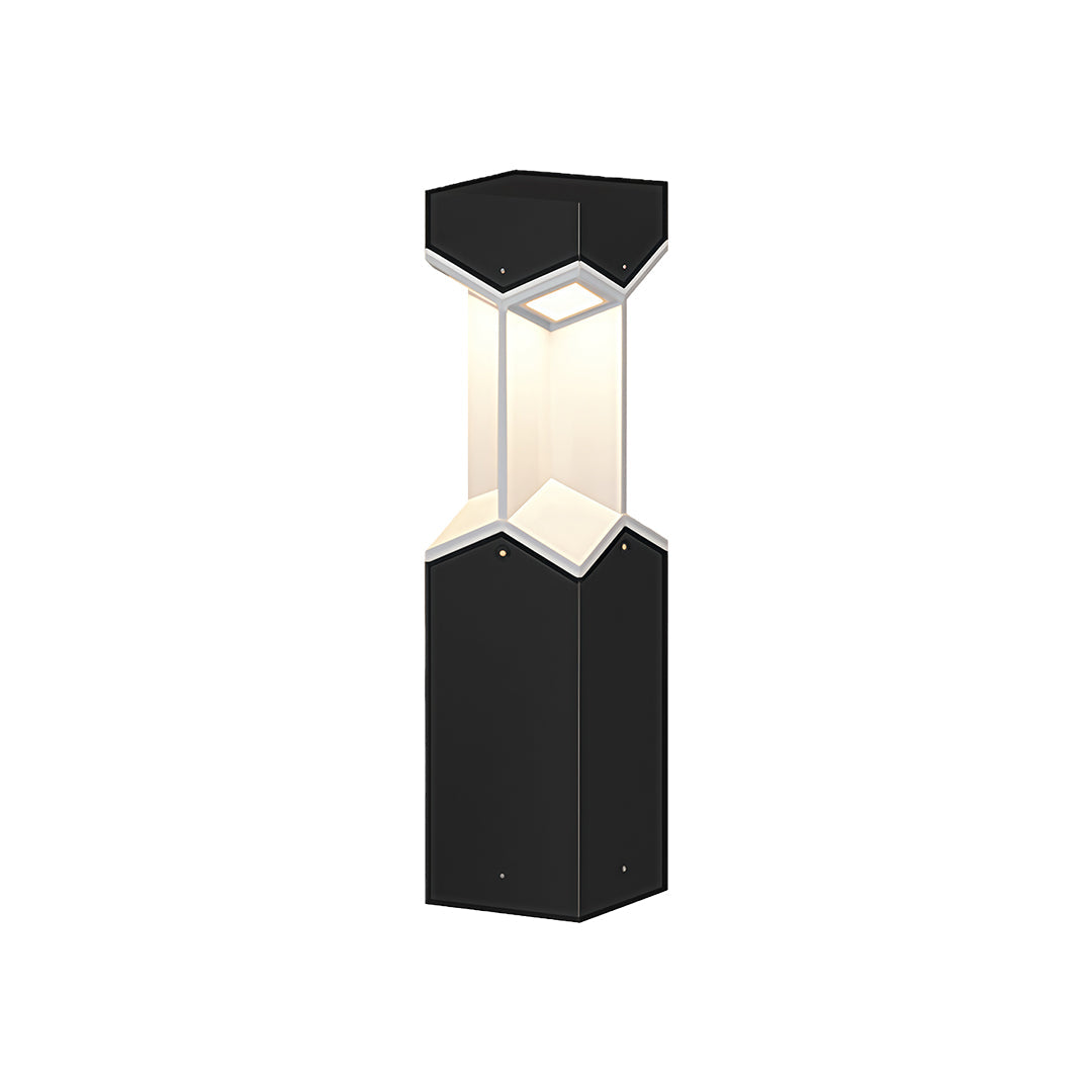Minimalist Black Bollard Landscape Lights, Weatherproof Outdoor LED Path Lighting