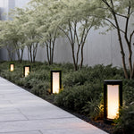 Modern Black LED Bollard Landscape Light for Pathways & Gardens