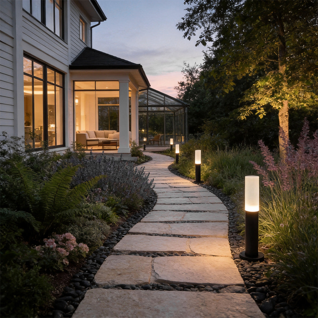Modern Bollard Light with Acrylic Shade, IP65 Waterproof, 7W LED