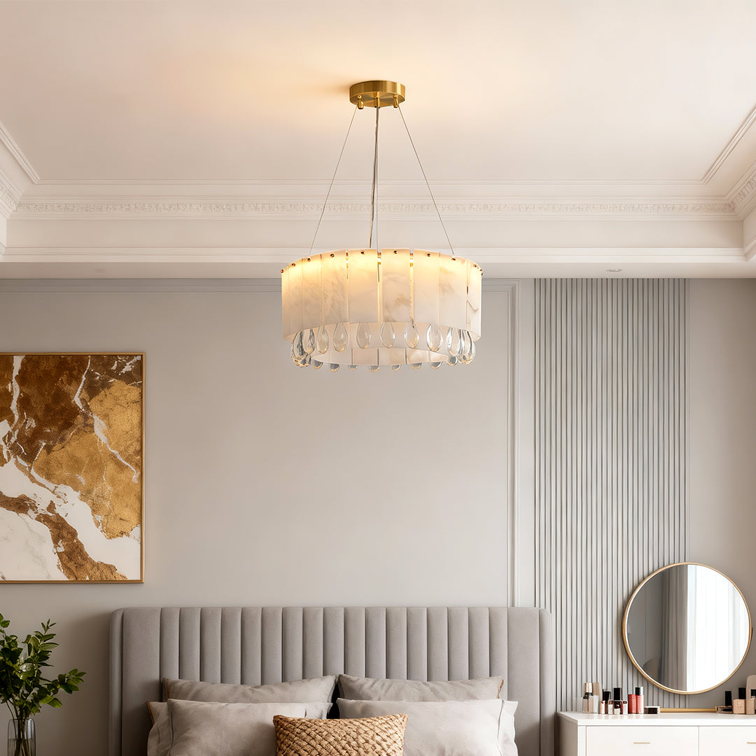 Luxury Cloud Stone Brass Chandelier | Modern Designer Ceiling Light