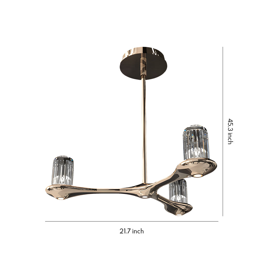 Aurelia Brass Crystal Chandelier – Nordic Minimalist Pendant Light