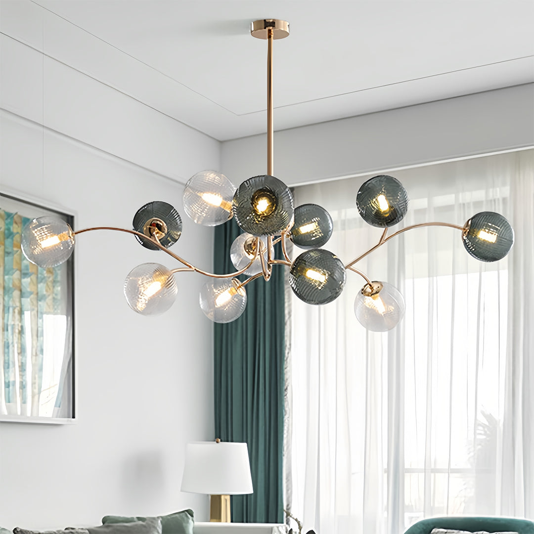 Aurelia Six-Light Clear Glass Flush Mount Ceiling Light in Champagne Gold