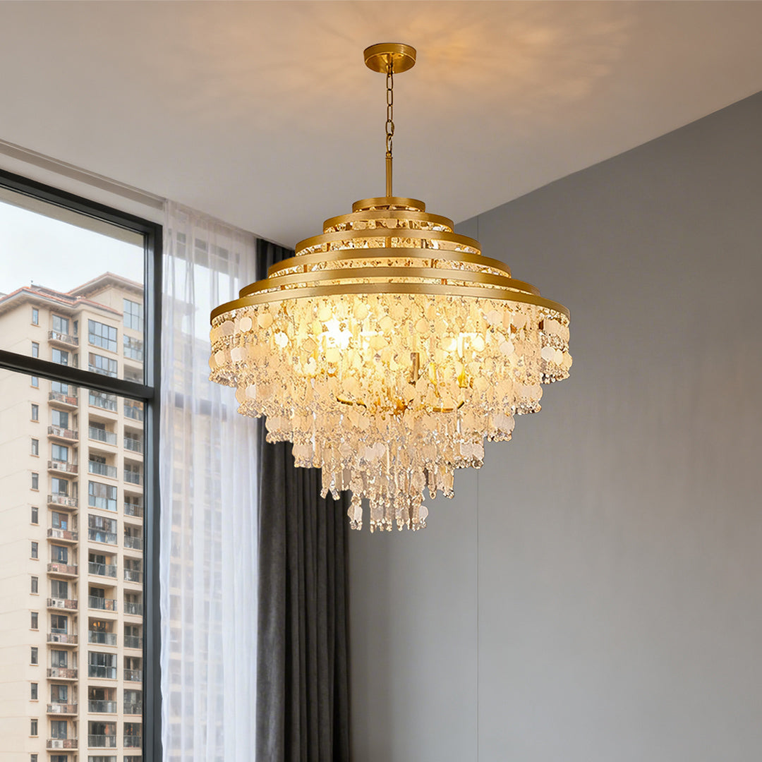 Aurelia Gyro Shell Chandelier — Modern Artistic Pendant Light