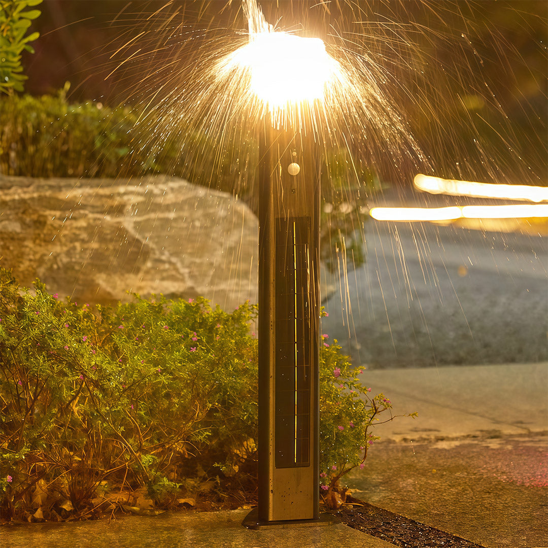 Solar Bollard Light Outdoor Garden Aluminum LED Landscape Lamp